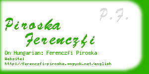 piroska ferenczfi business card